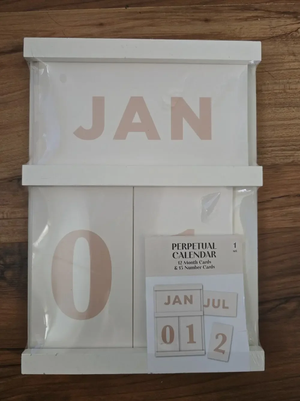 Perpetual Calendar Wooden Board Farmhouse White All Inserts S33